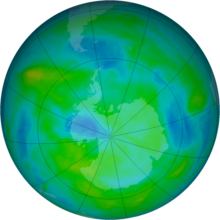 Antarctic ozone map for 11 March 1979